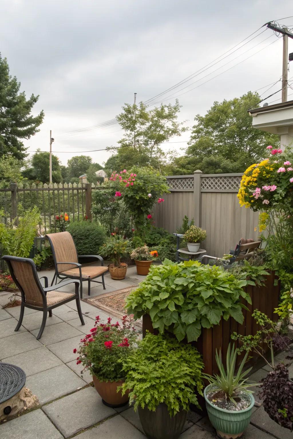A vibrant container garden offering flexibility and beauty.