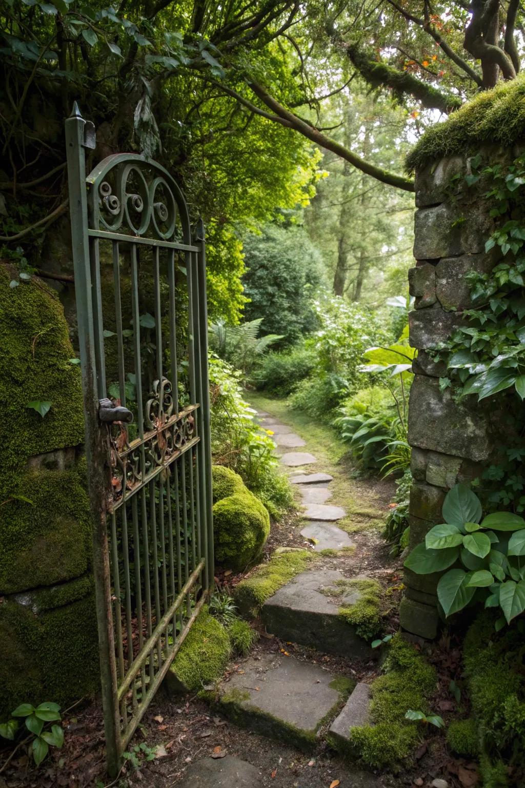 Invite mystery with a secret garden doorway.