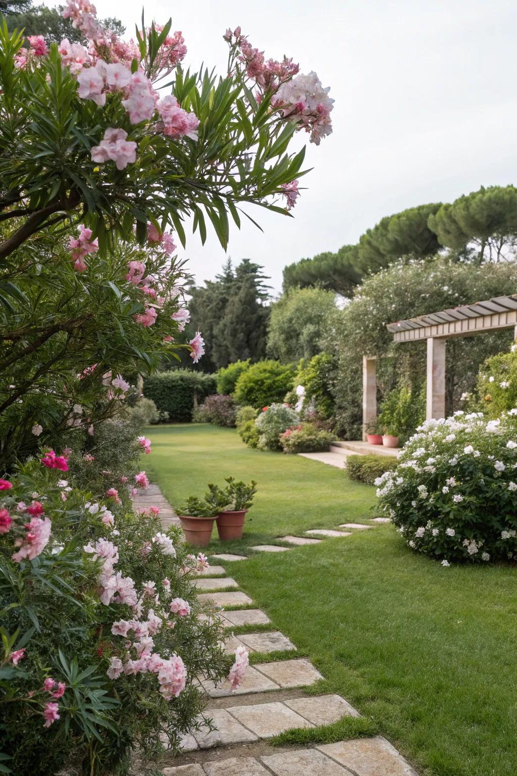 Infuse tranquility into your garden with oleanders.