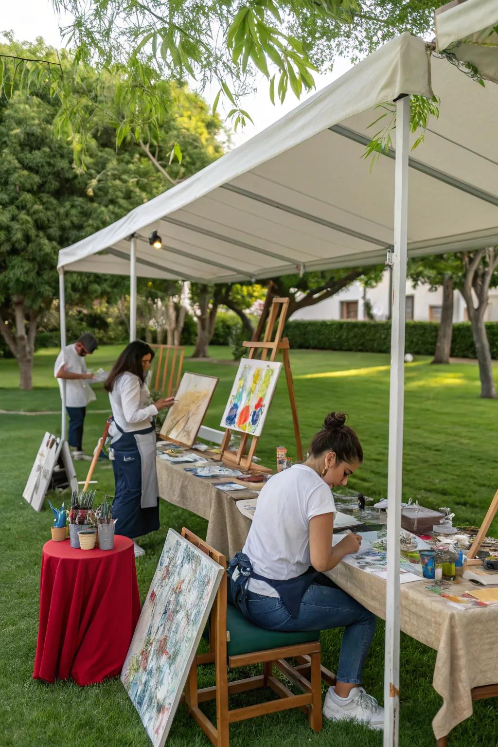 Unleash your creativity with an outdoor art workshop.