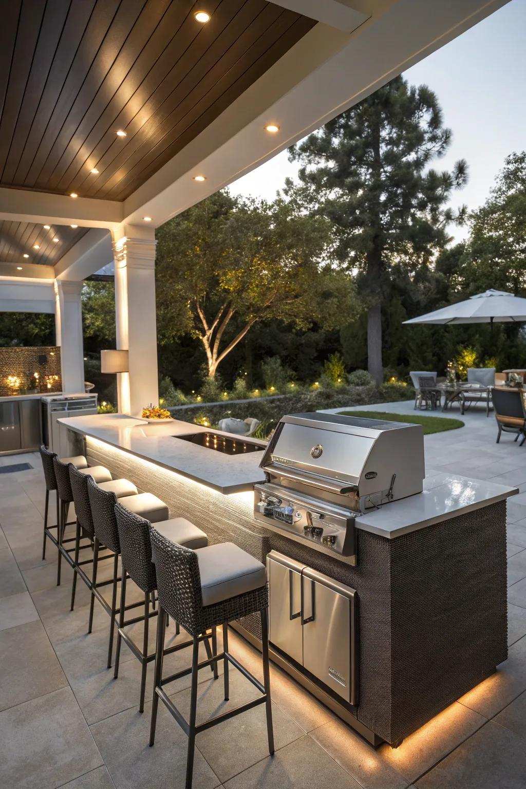 Seamless entertaining with an integrated kitchen and bar.