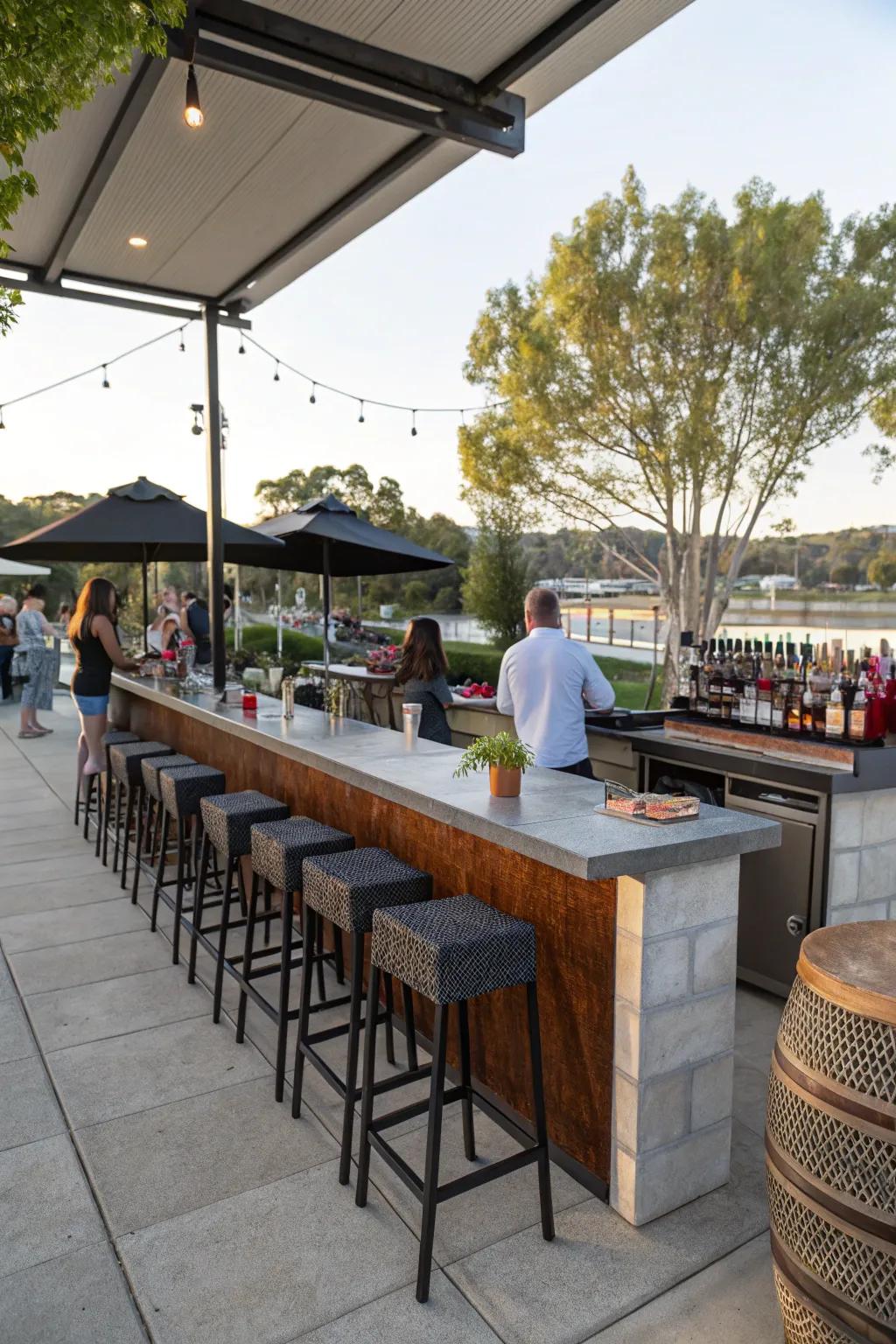 Enhance your BBQ space with a stylish outdoor bar.