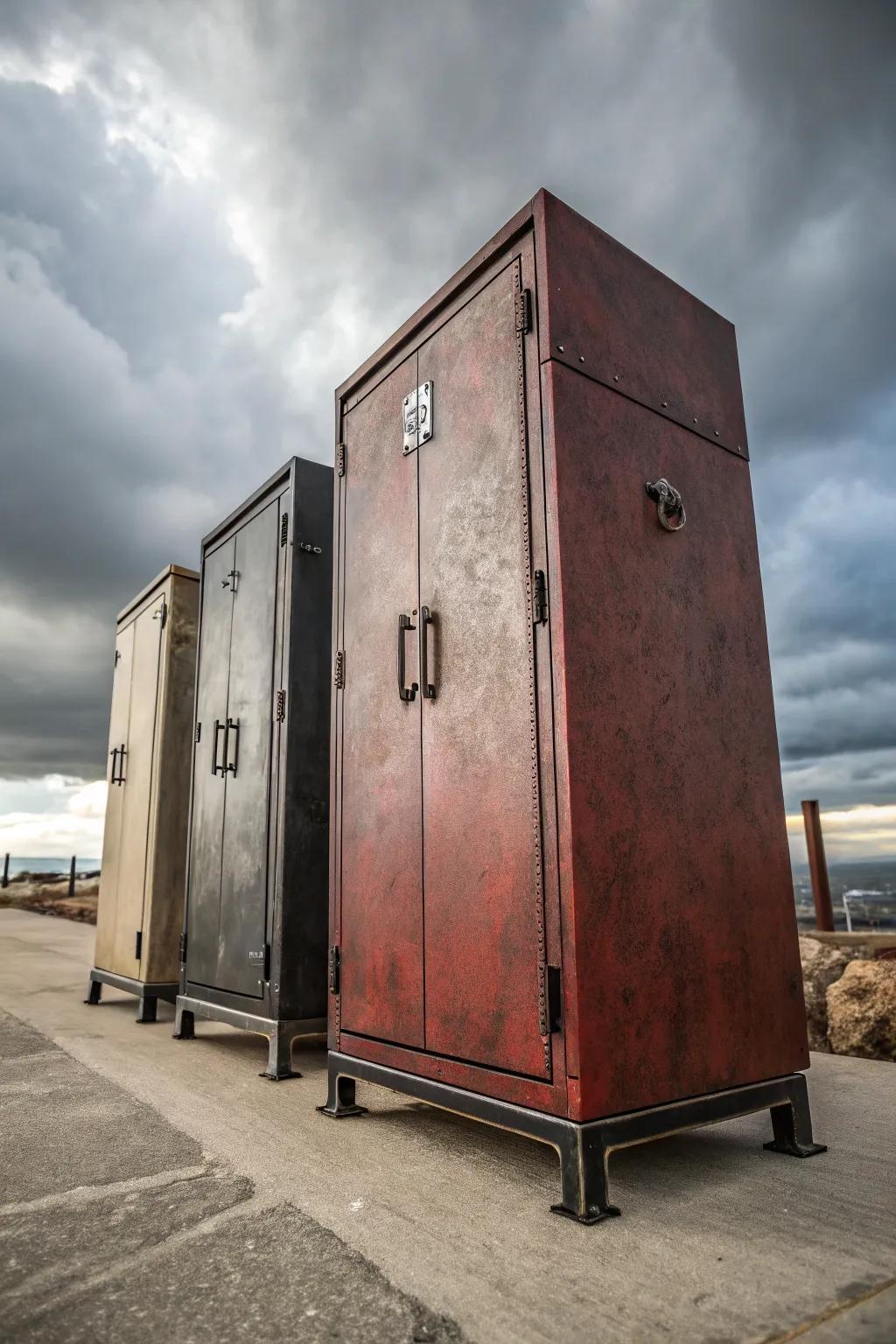 Make a statement with industrial-edge cabinets that bring urban sophistication outdoors.