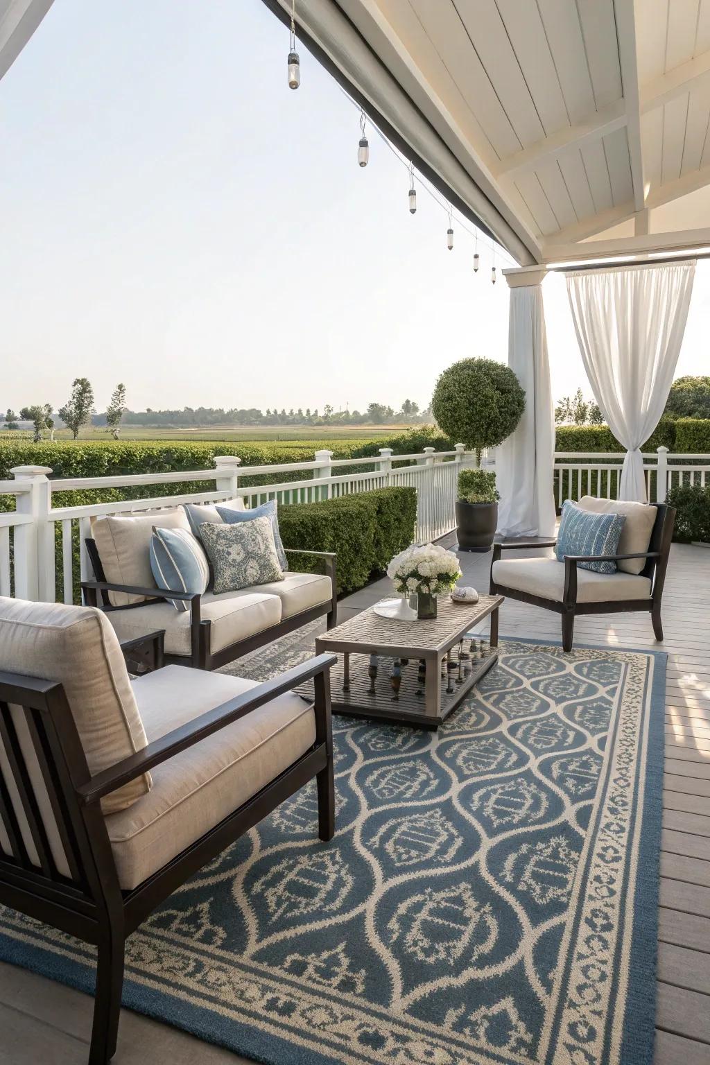 Transform your deck into an elegant retreat with the right carpet.