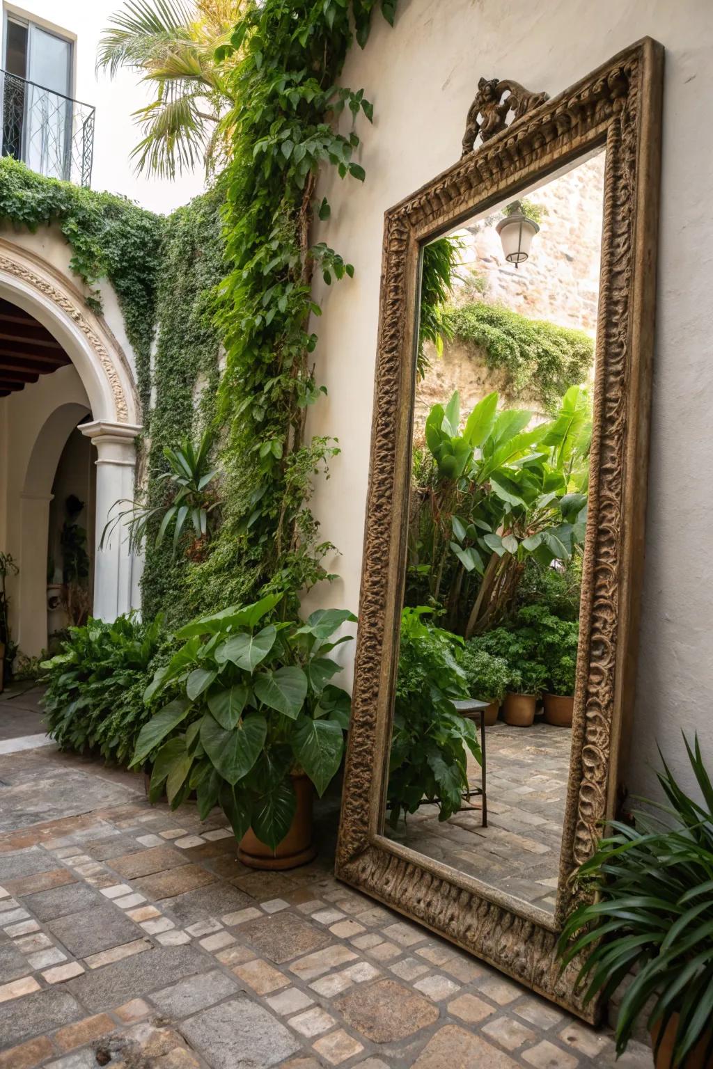 Mirrors create the illusion of a larger space.