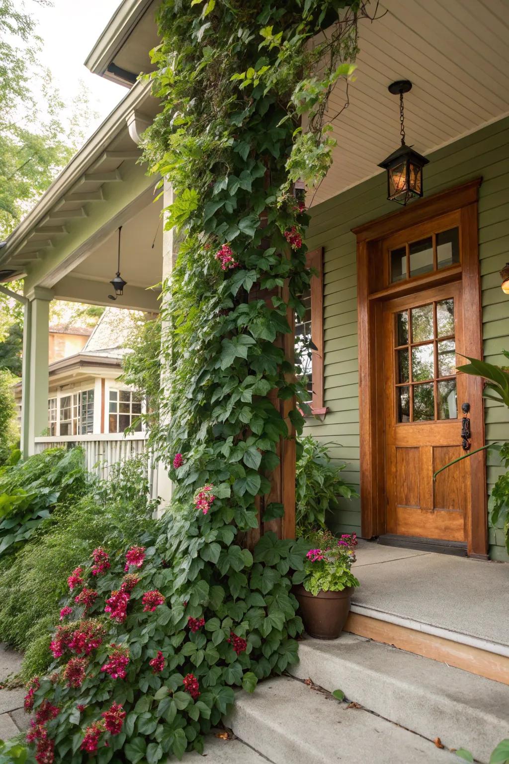 Vertical gardens maximize space while adding greenery.