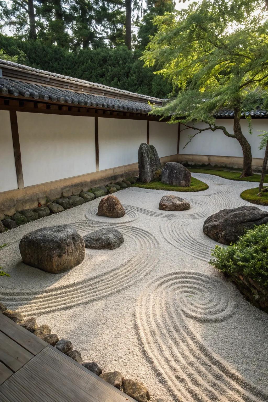 Zen rock gardens offer a peaceful retreat in your backyard.