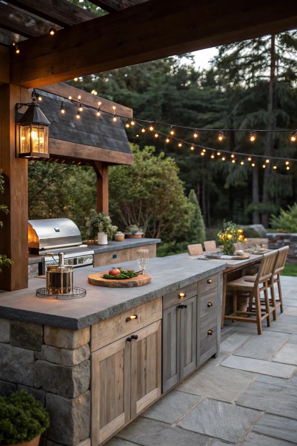 Soapstone countertops add warmth and character.