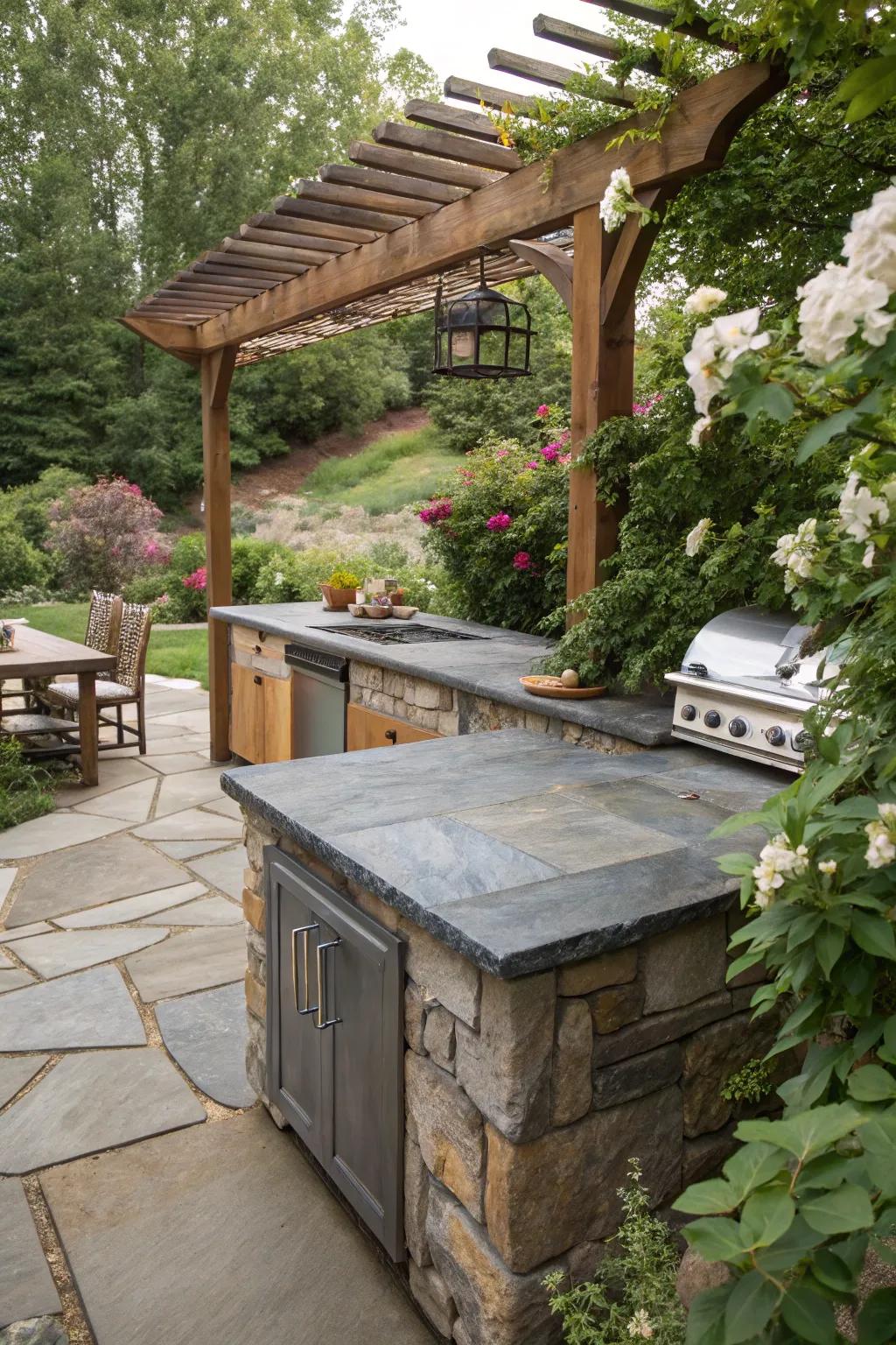 Rustic slate: earthy charm for a down-to-earth kitchen.