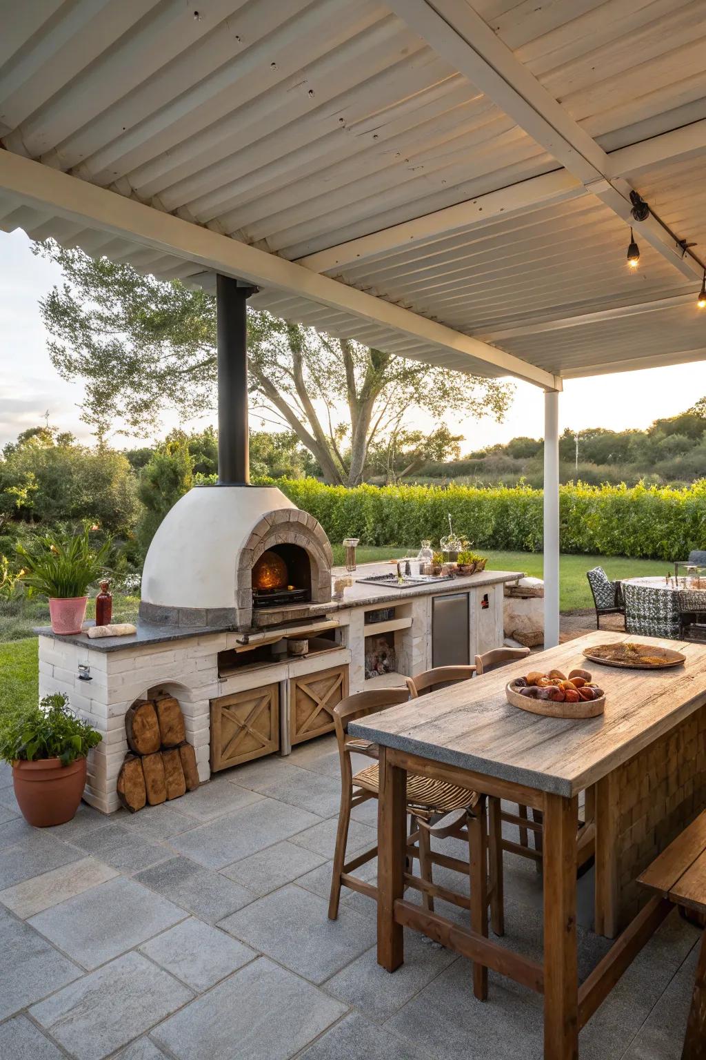 A pizza oven adds functional beauty to your kitchen.