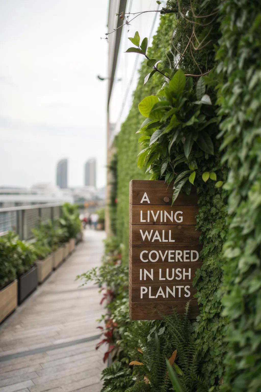 Add a personal touch to your living wall with creative signage.
