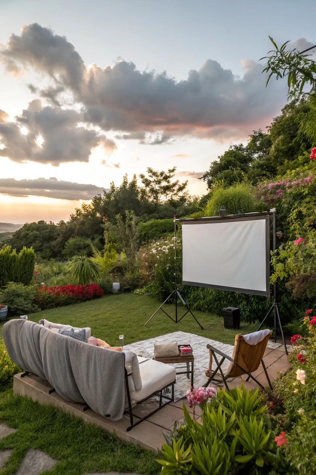 Nature makes a beautiful backdrop for your movie screen.