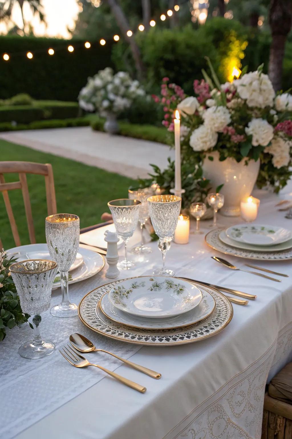 Elegant table settings enhance the dining experience.