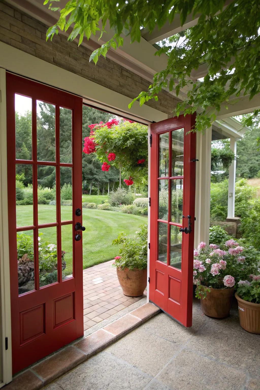 Enhance your home’s style with red doors and frames.