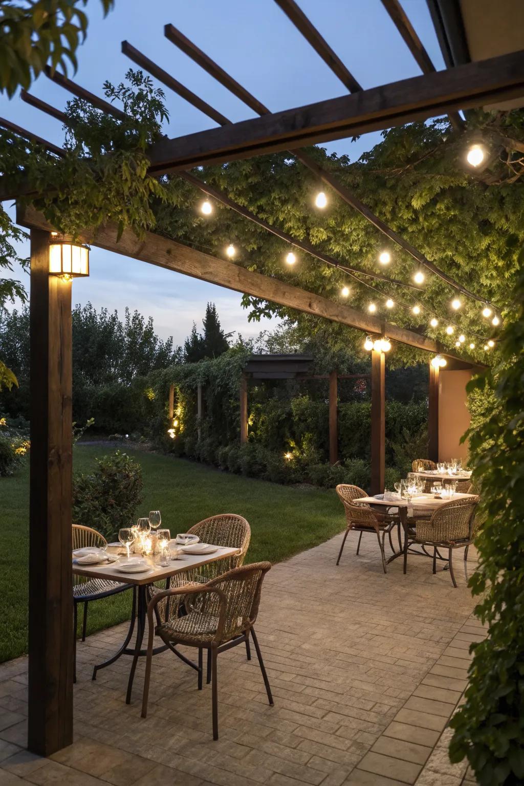 Overhead lighting is ideal for functional dining areas.