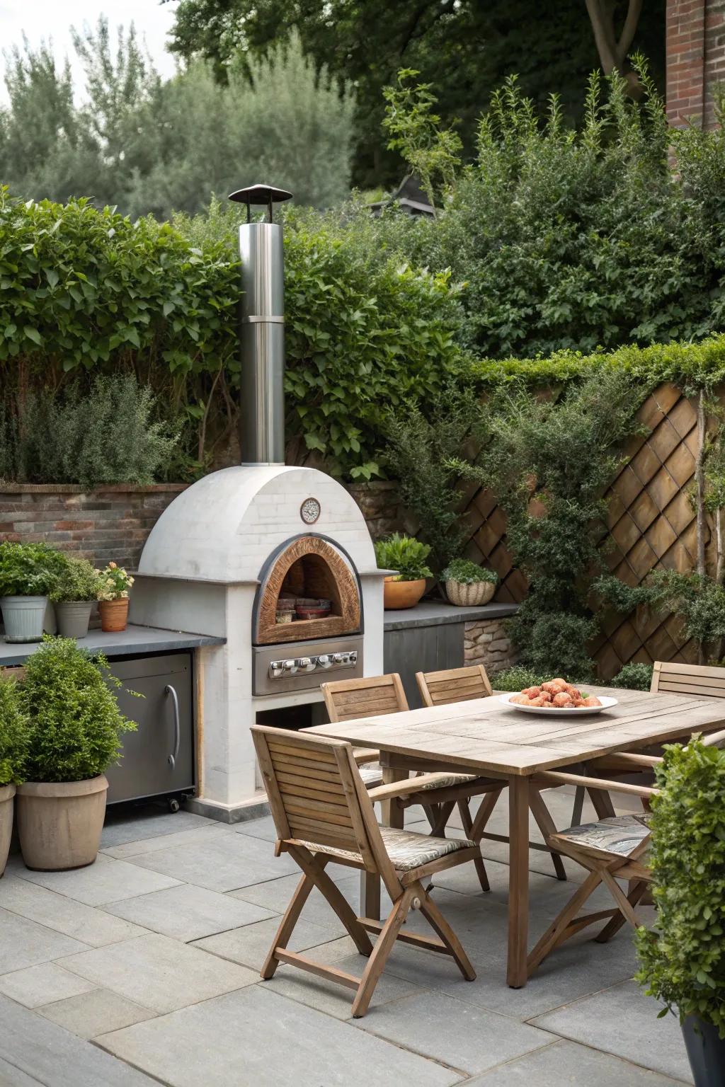 Blend your pizza oven seamlessly into your patio design.