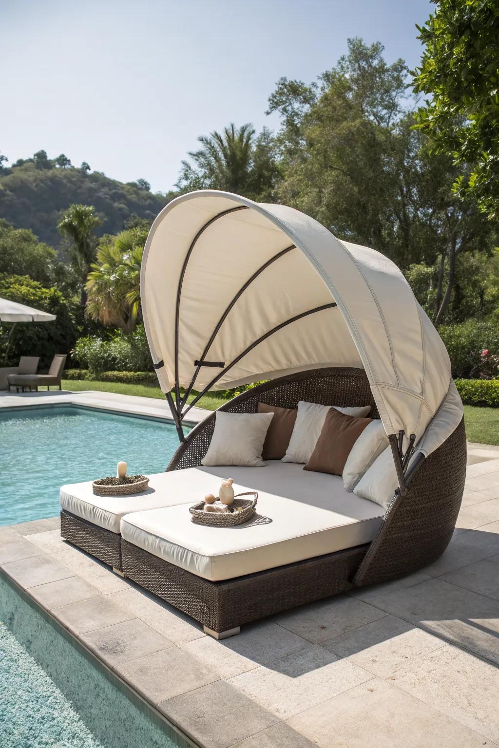 Daybeds with canopies offer luxury and comfort.
