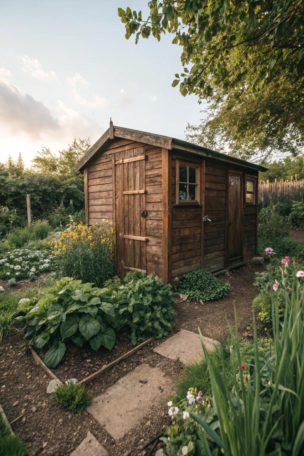 Earthy browns offer a natural and grounded garden aesthetic.