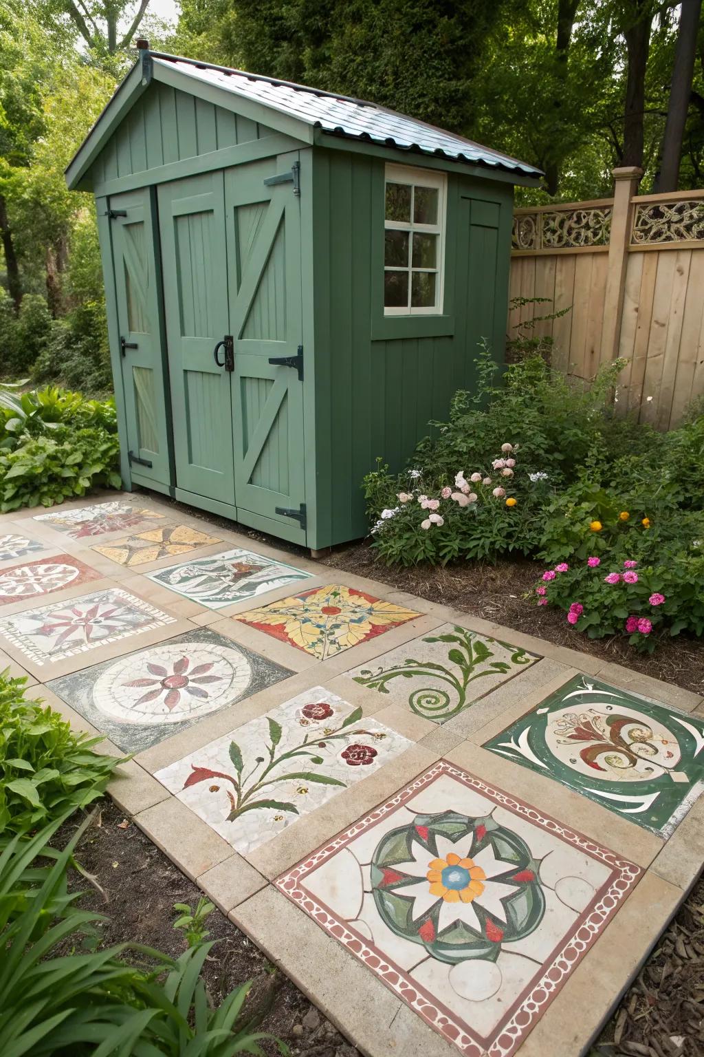 Decorative flooring adds personality and style to sheds