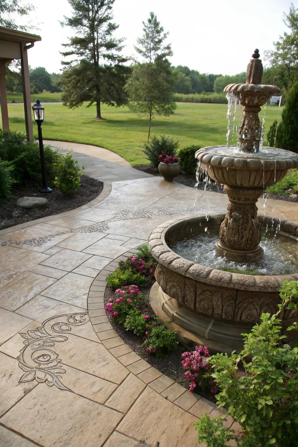 A water feature adds tranquility to your space.