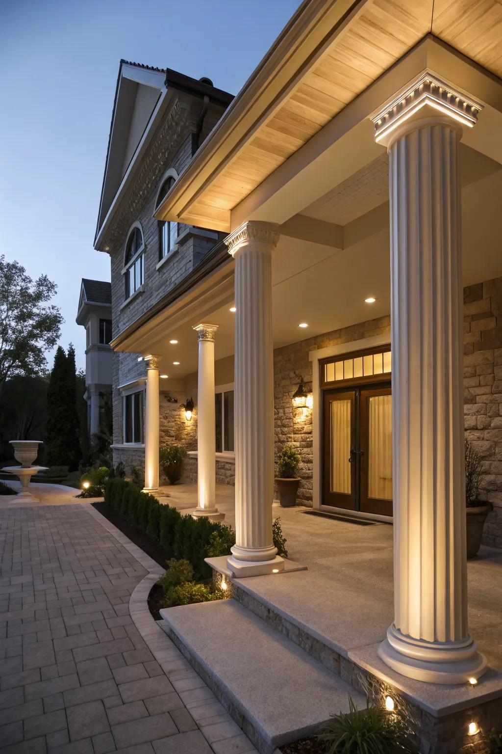 Architectural lighting enhances your home's exterior elegance.
