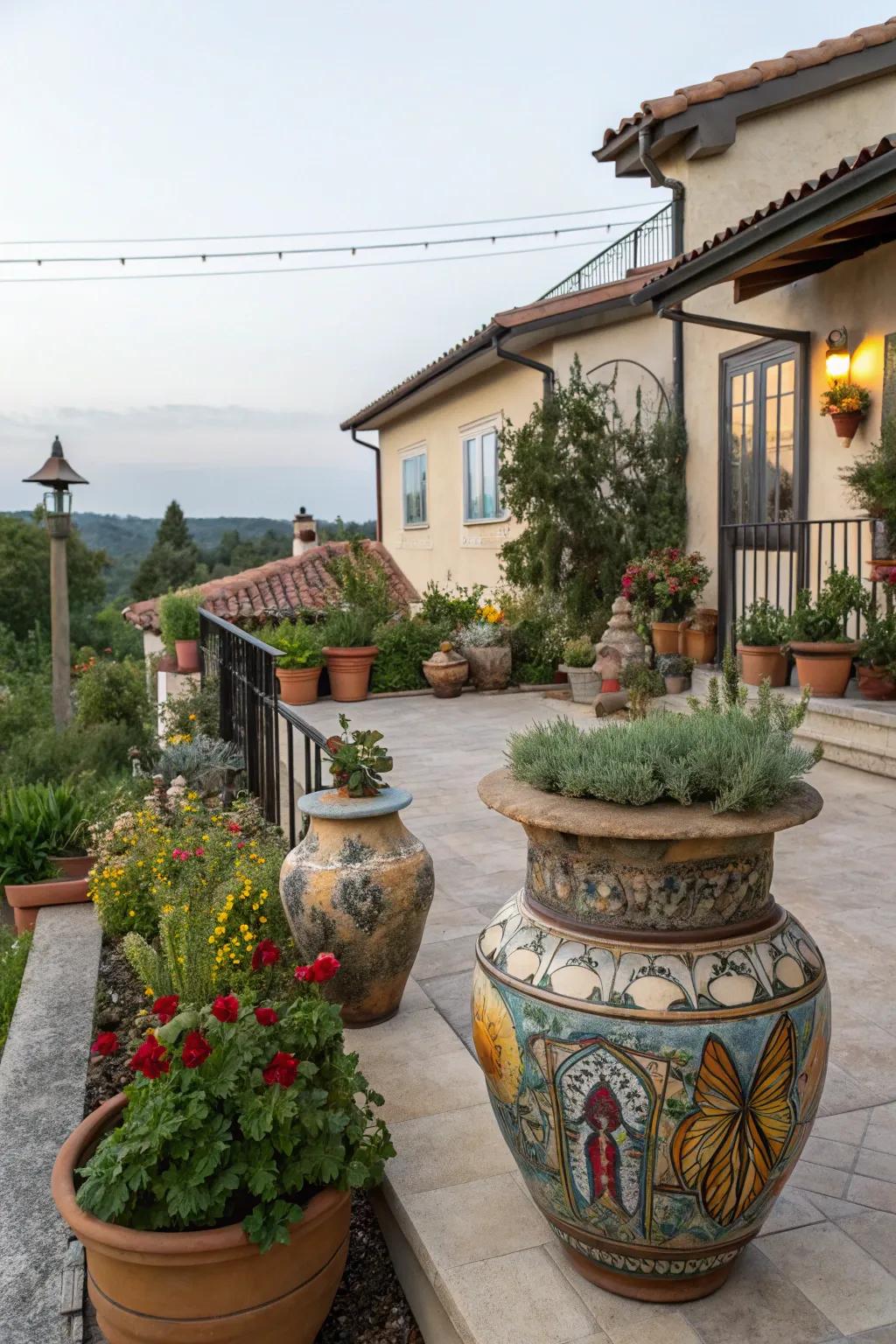 Personalize your terrace with artistic decorative accents.