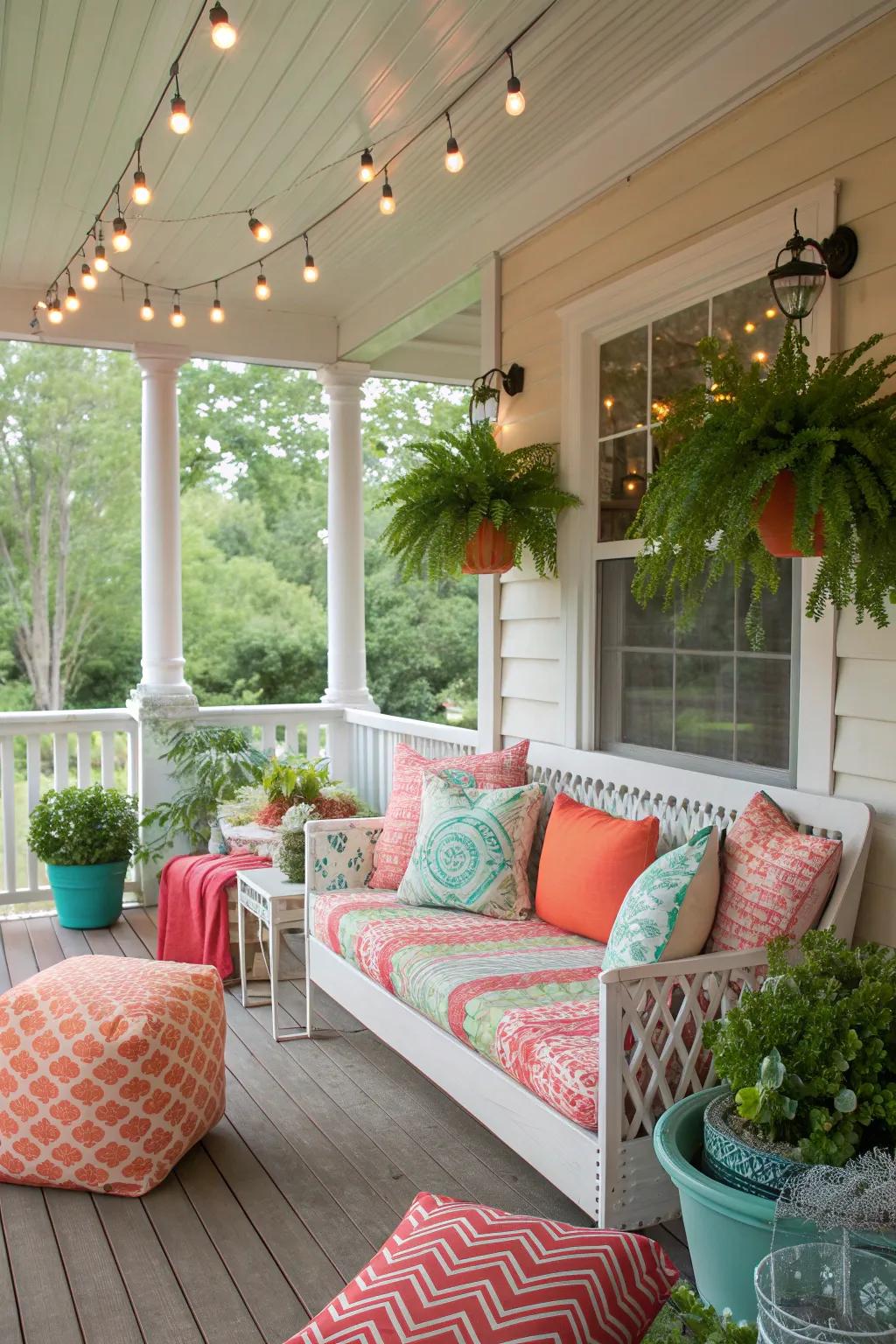 Bring a pop of color with coral accents.