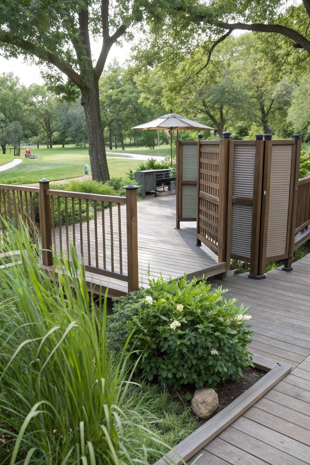 Privacy features create a cozy retreat.