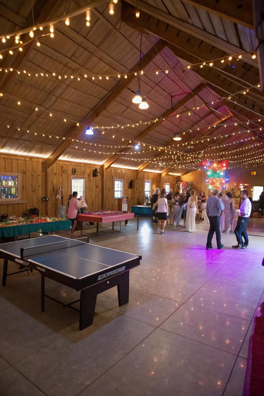 Entertainment zones keep the party lively and fun.