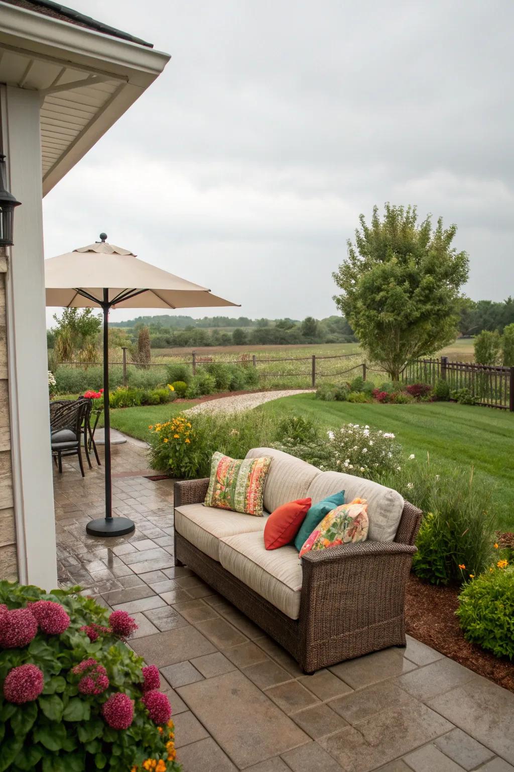 A cozy patio corner for relaxation.