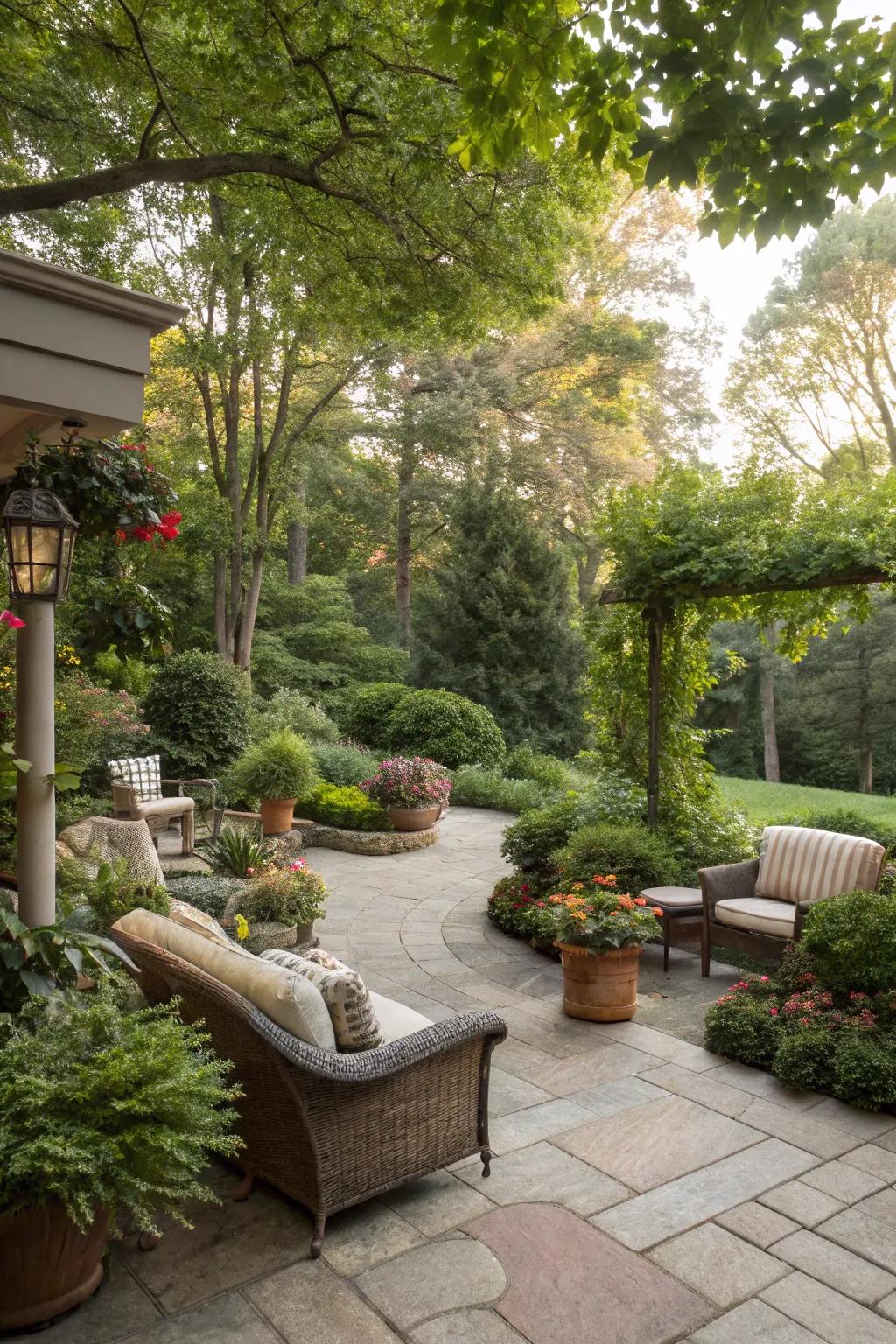 Integrated landscaping creates a seamless blend with nature.