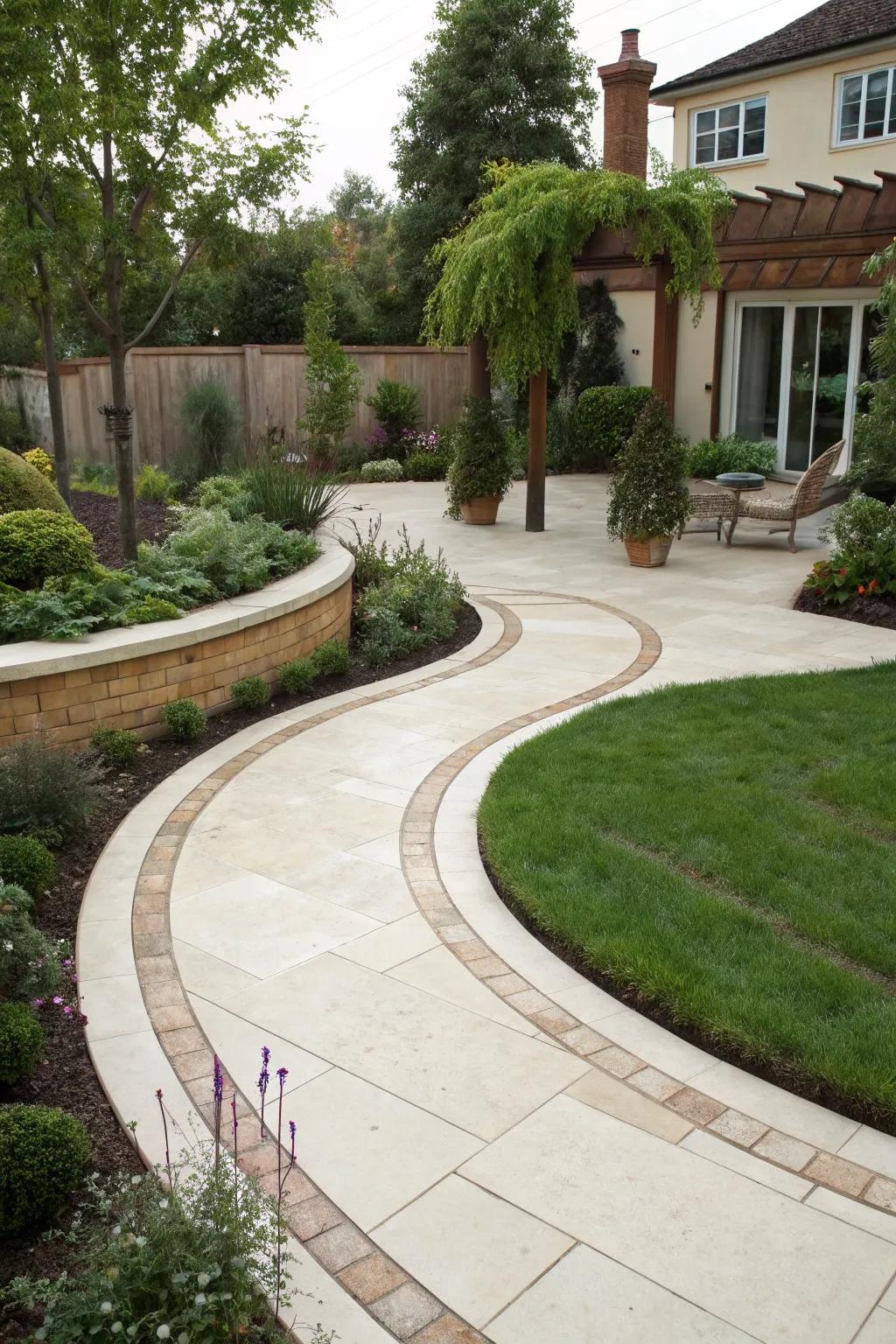 Create a flow with curved edging.