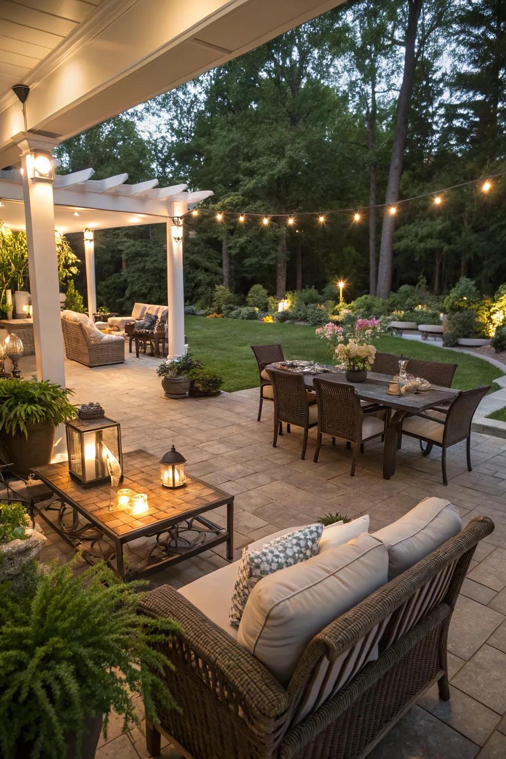 Design a versatile patio for dining, lounging, and more.