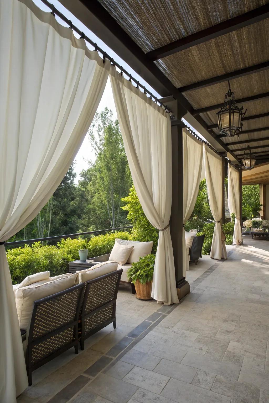 Elegant flexibility: Retractable outdoor curtains