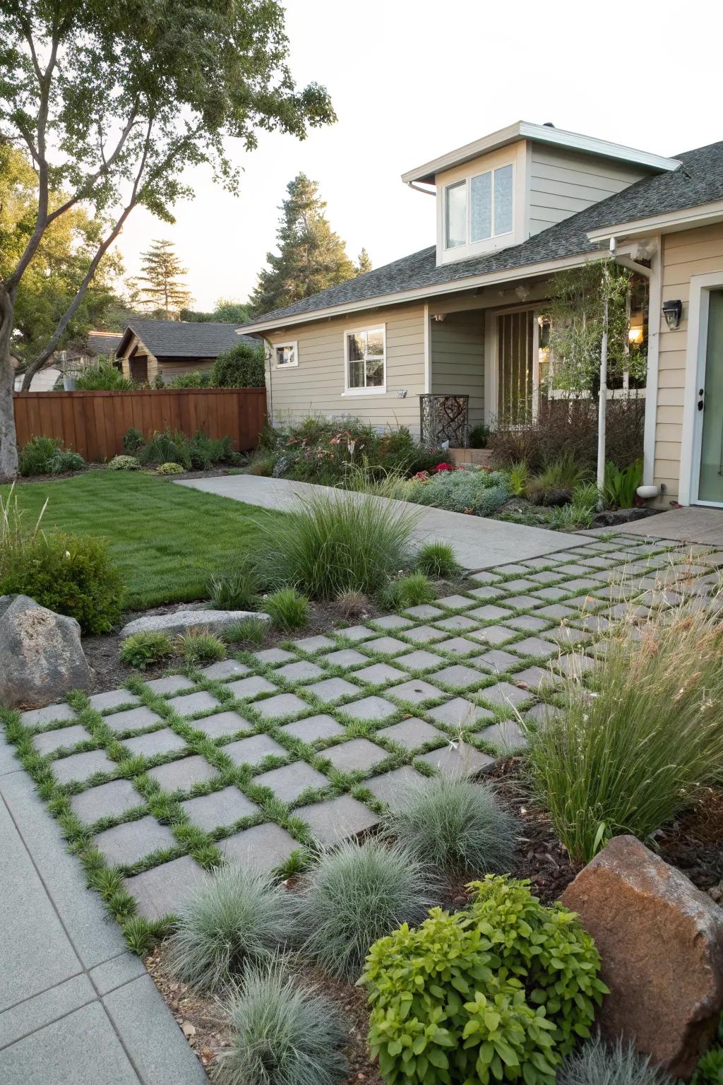 Permeable pavers provide a sustainable and stylish option.