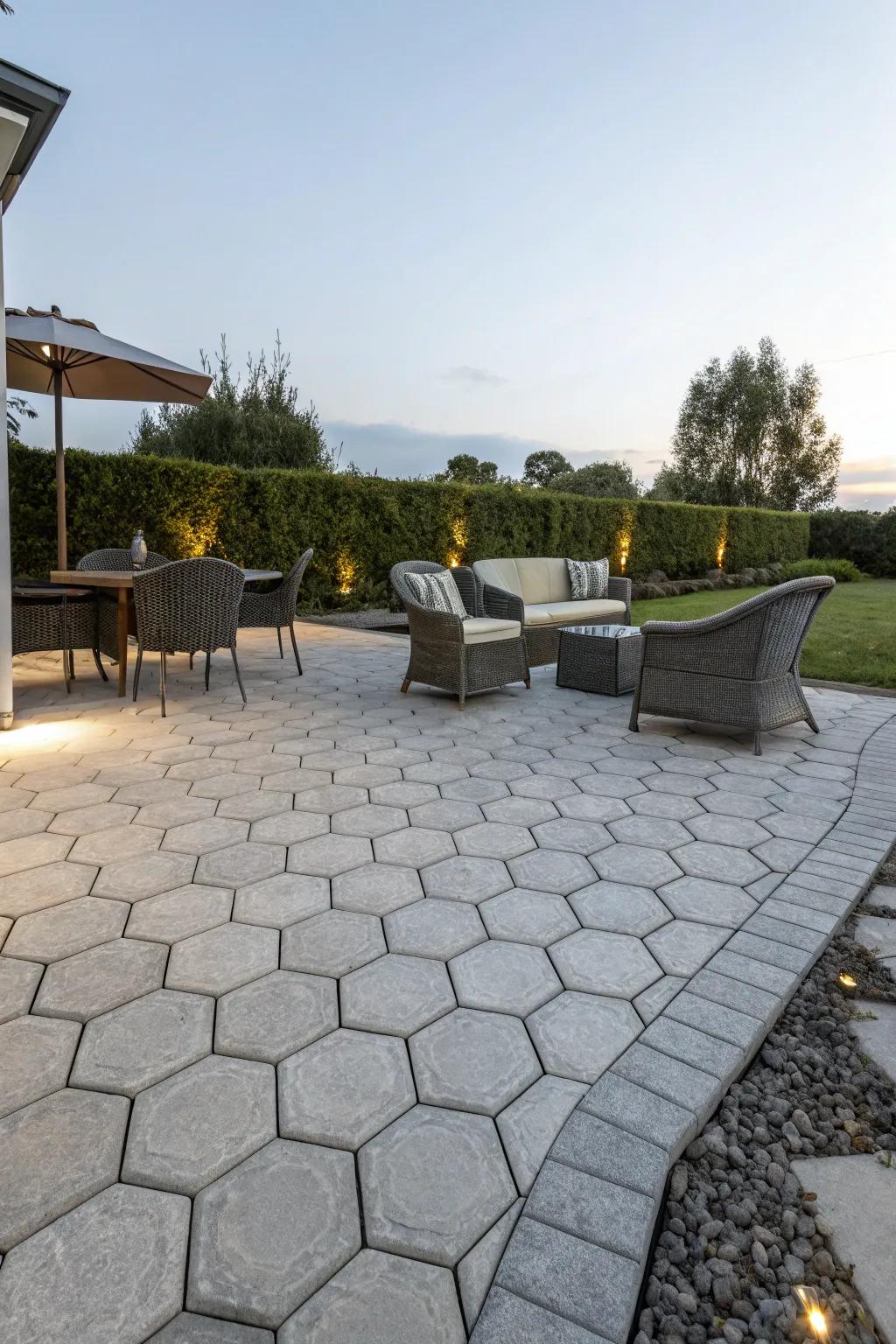 Geometric intrigue with the octagonal pattern.