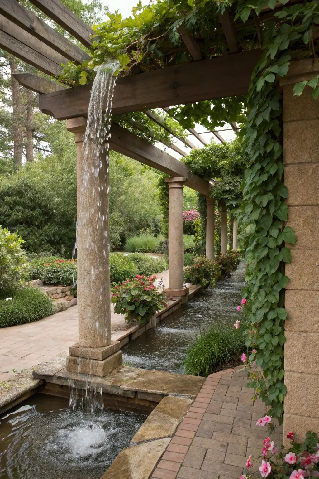 Rain chains: functional art for your pergola.