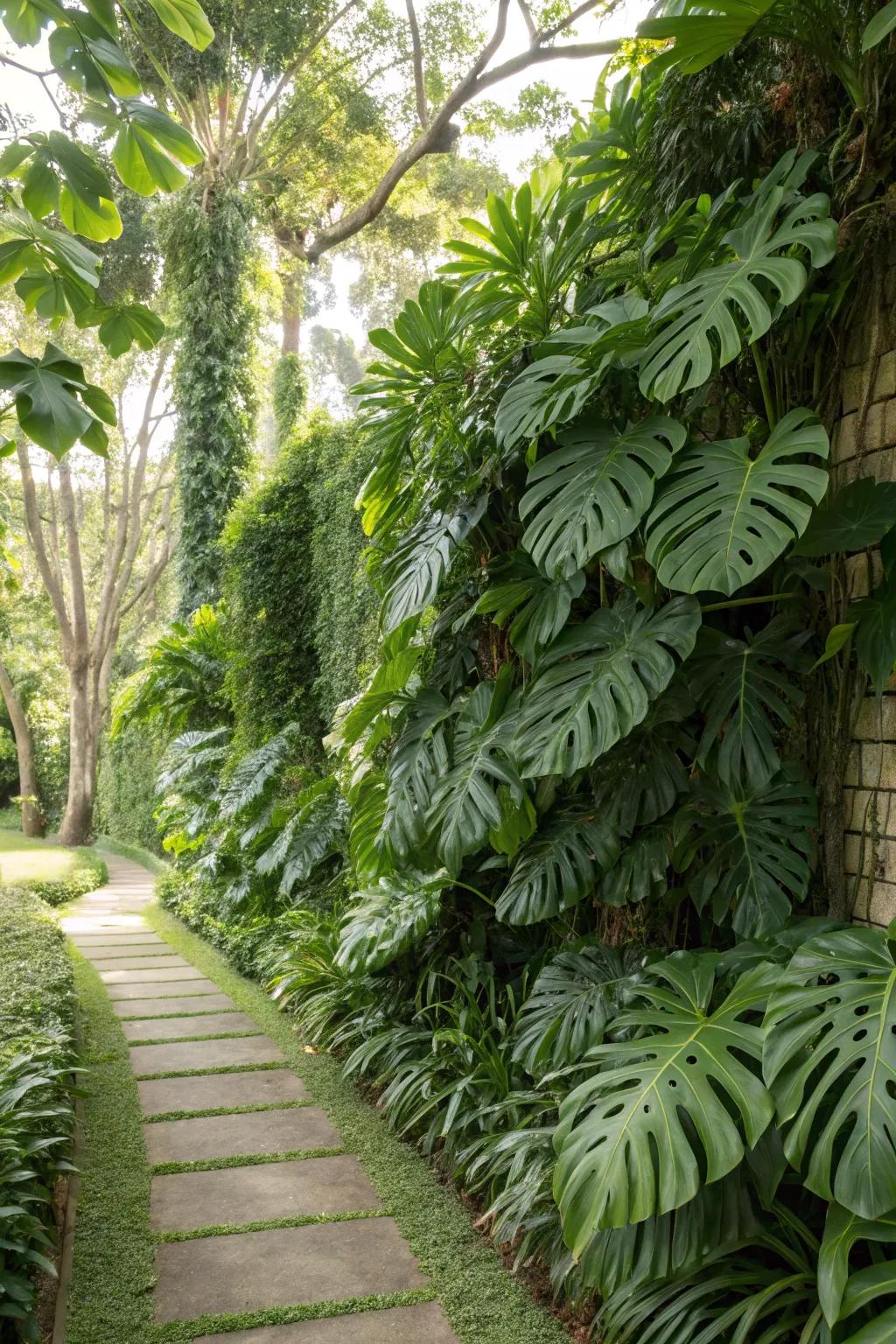 Create privacy in your garden with philodendrons.