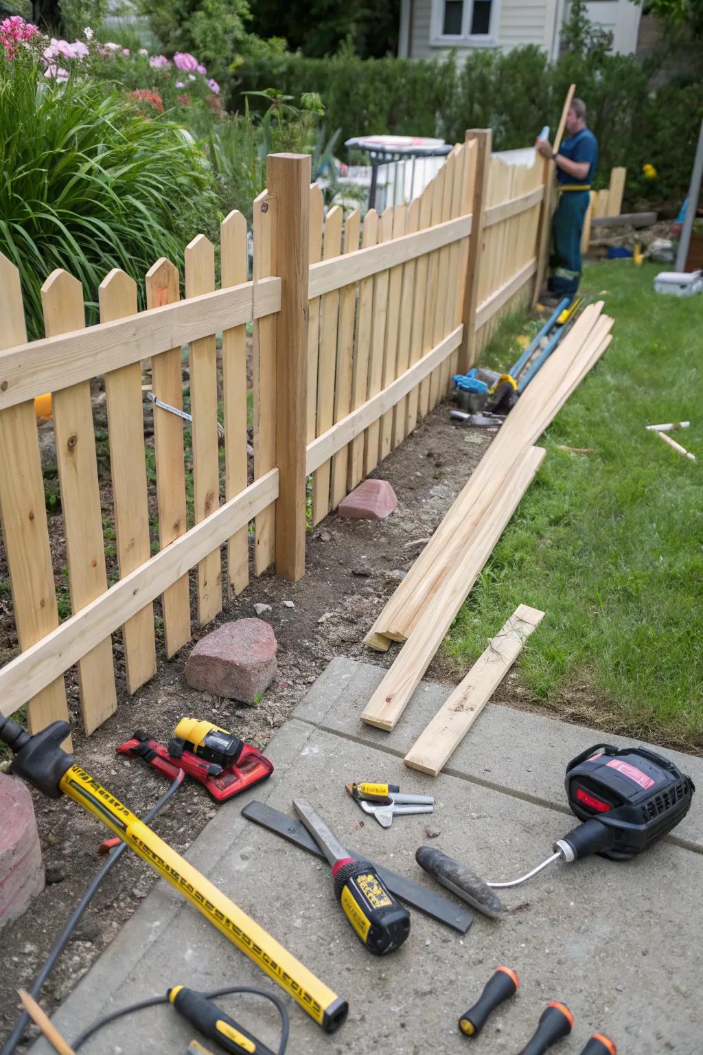 Picket fence installations can be customized to fit DIY or professional needs.