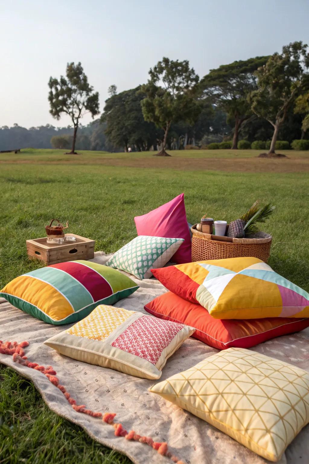 Comfy cushions adding a touch of style and comfort.