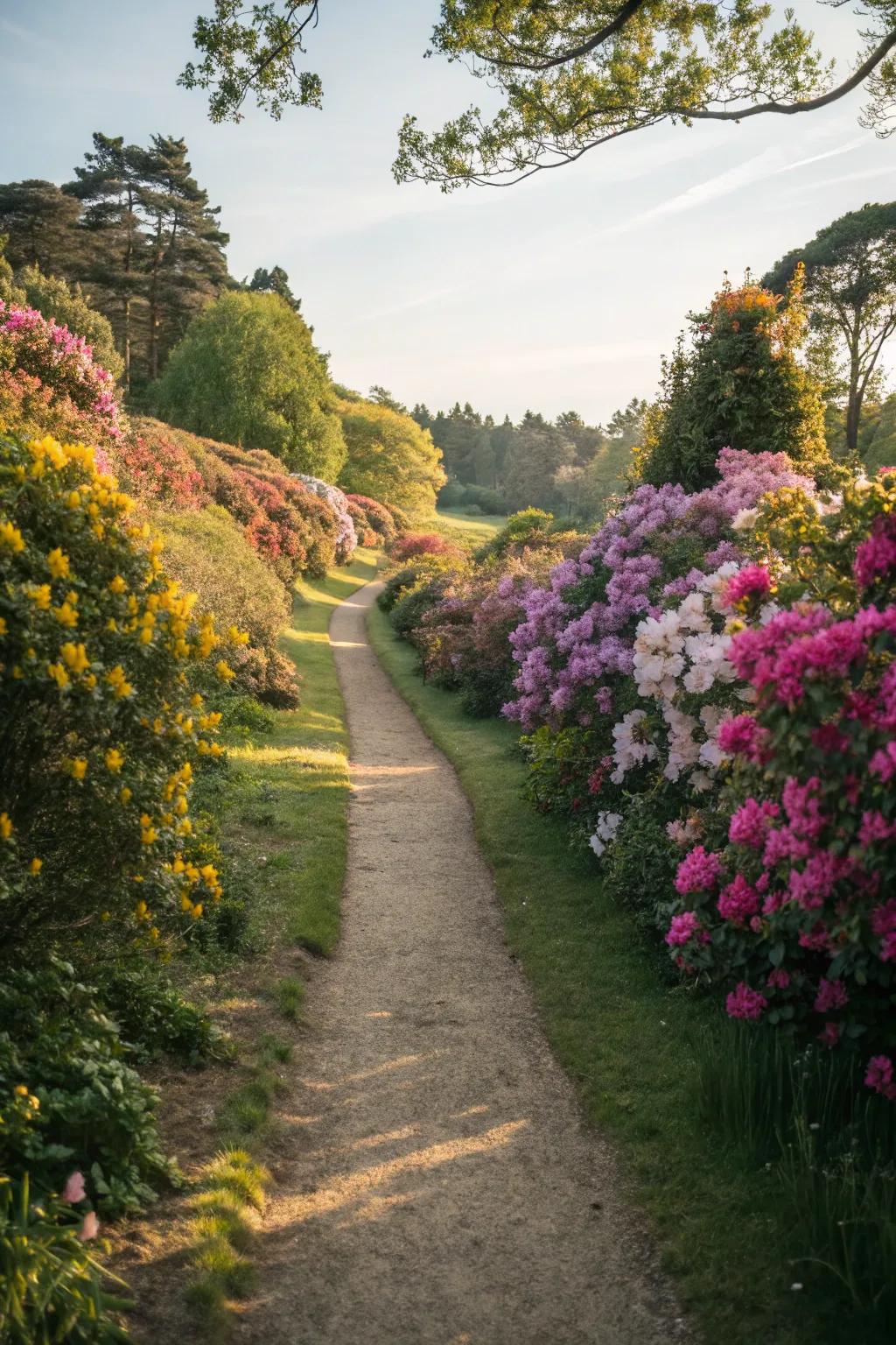 Blooming pathways add color and charm to any garden stroll.