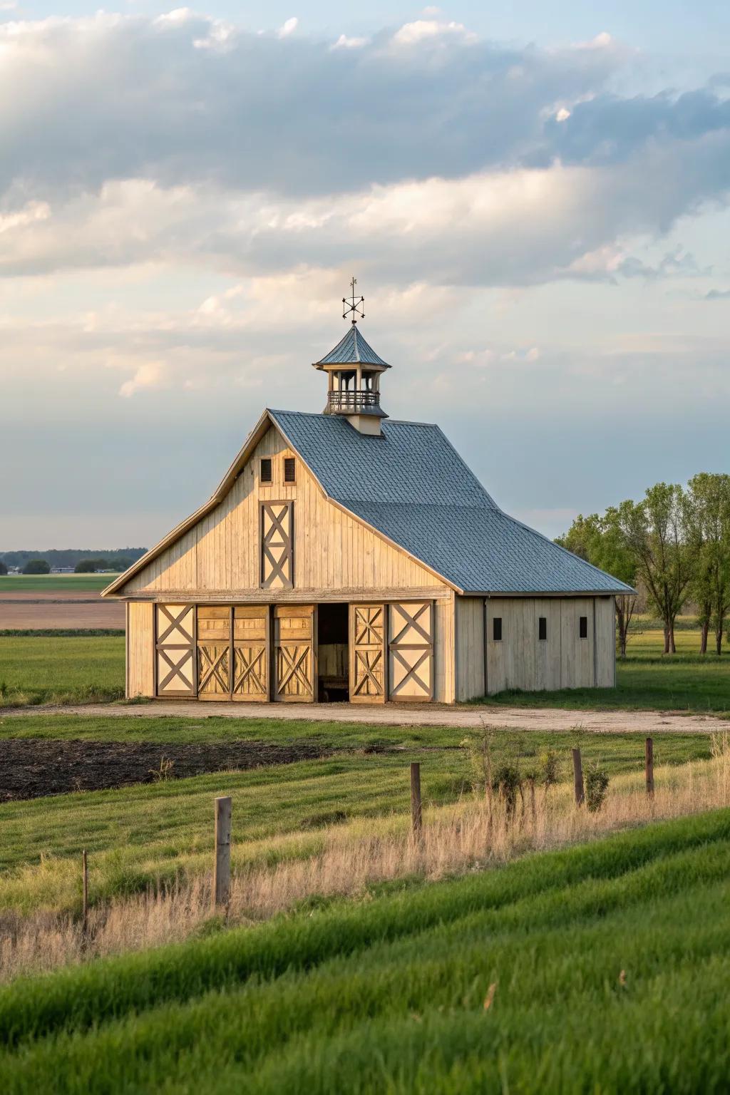 Unique roofing styles add character to a pole barn.