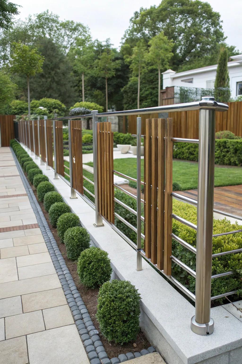 Metal and wood fences offer strength and warmth in one.