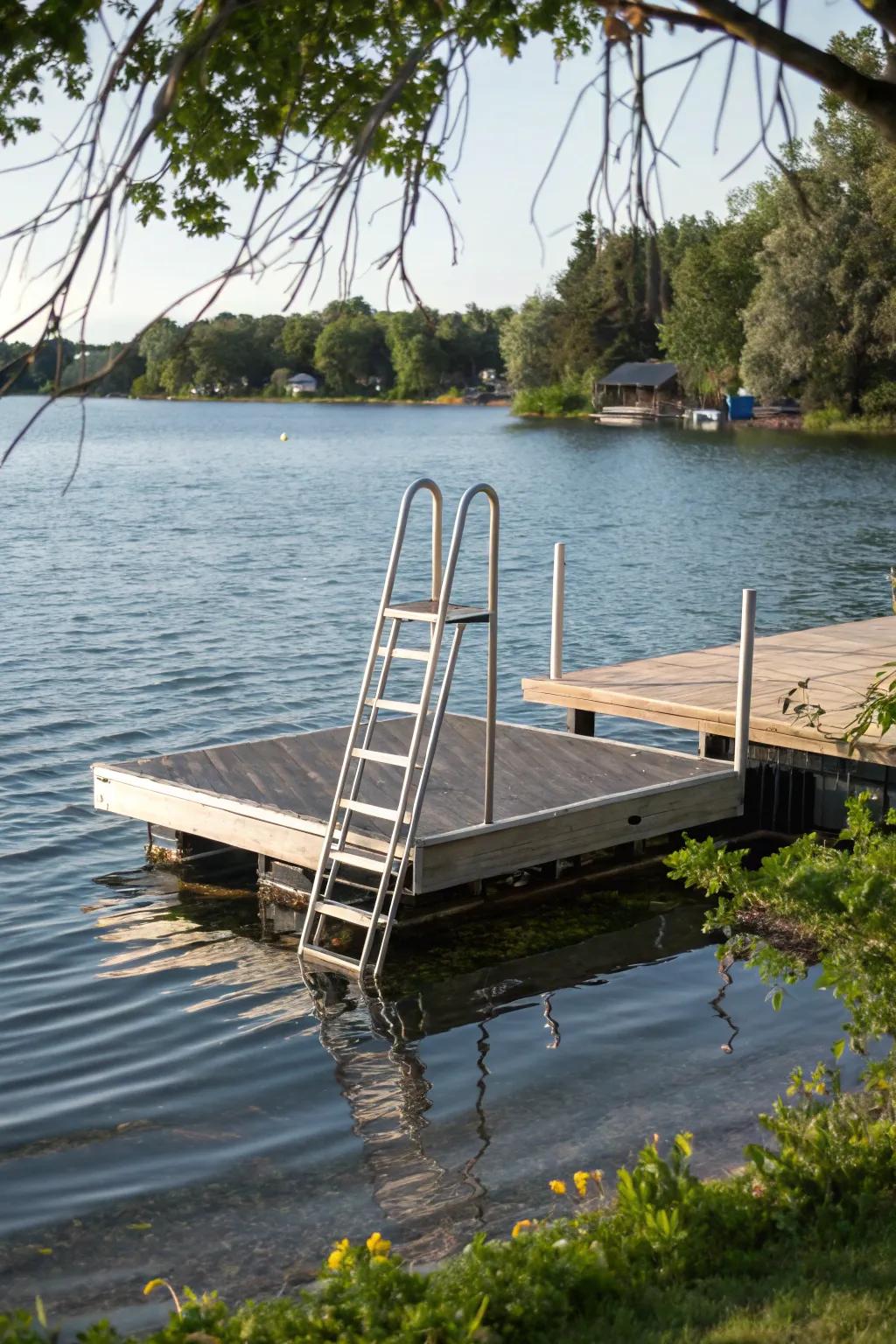 A swim platform for endless water enjoyment.