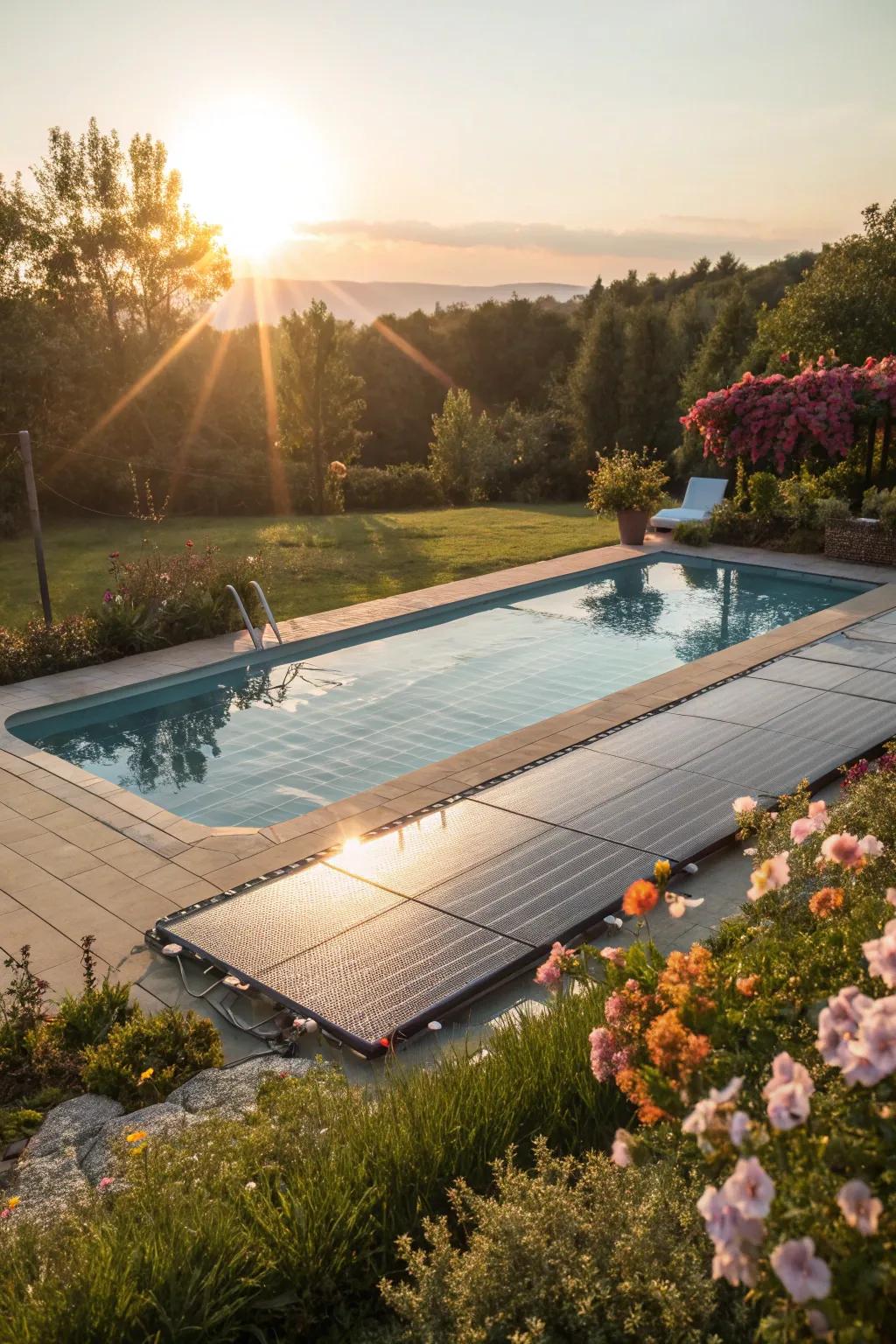 Eco-friendly warmth with a solar pool cover