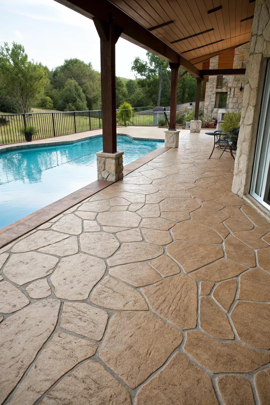 Textured surfaces add safety and aesthetic appeal to your pool deck.