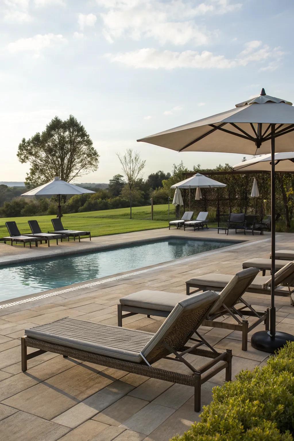 Outdoor furniture can enhance both comfort and privacy.