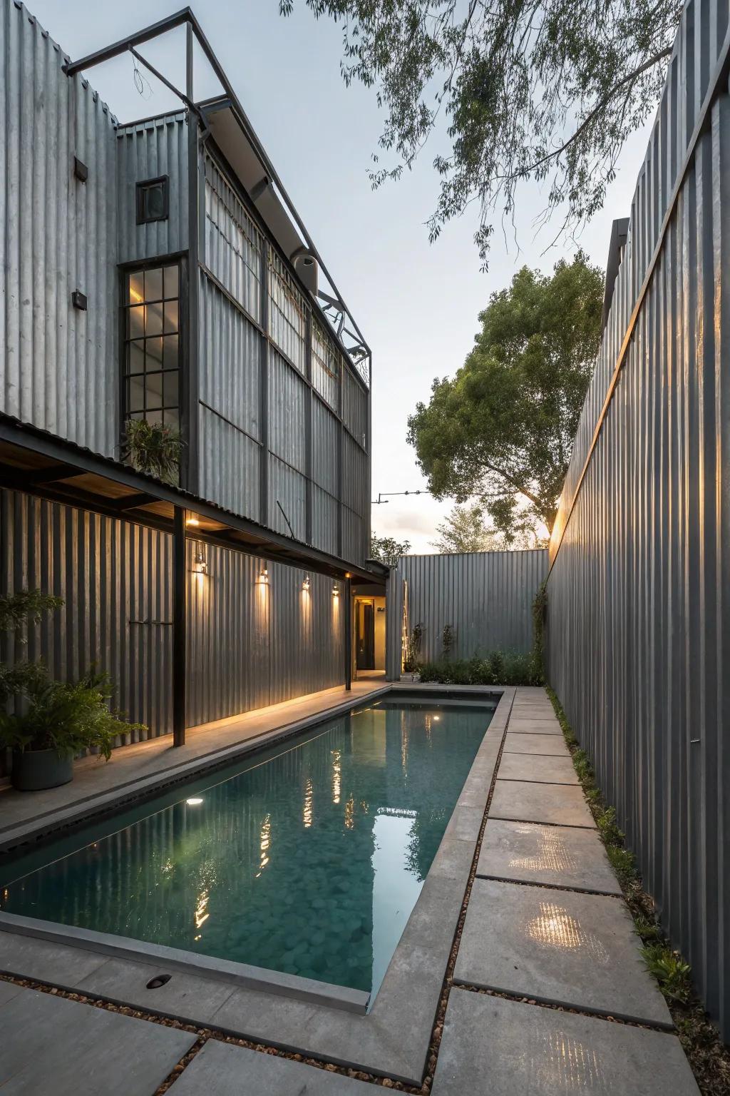 Industrial chic on a budget with corrugated metal panels.