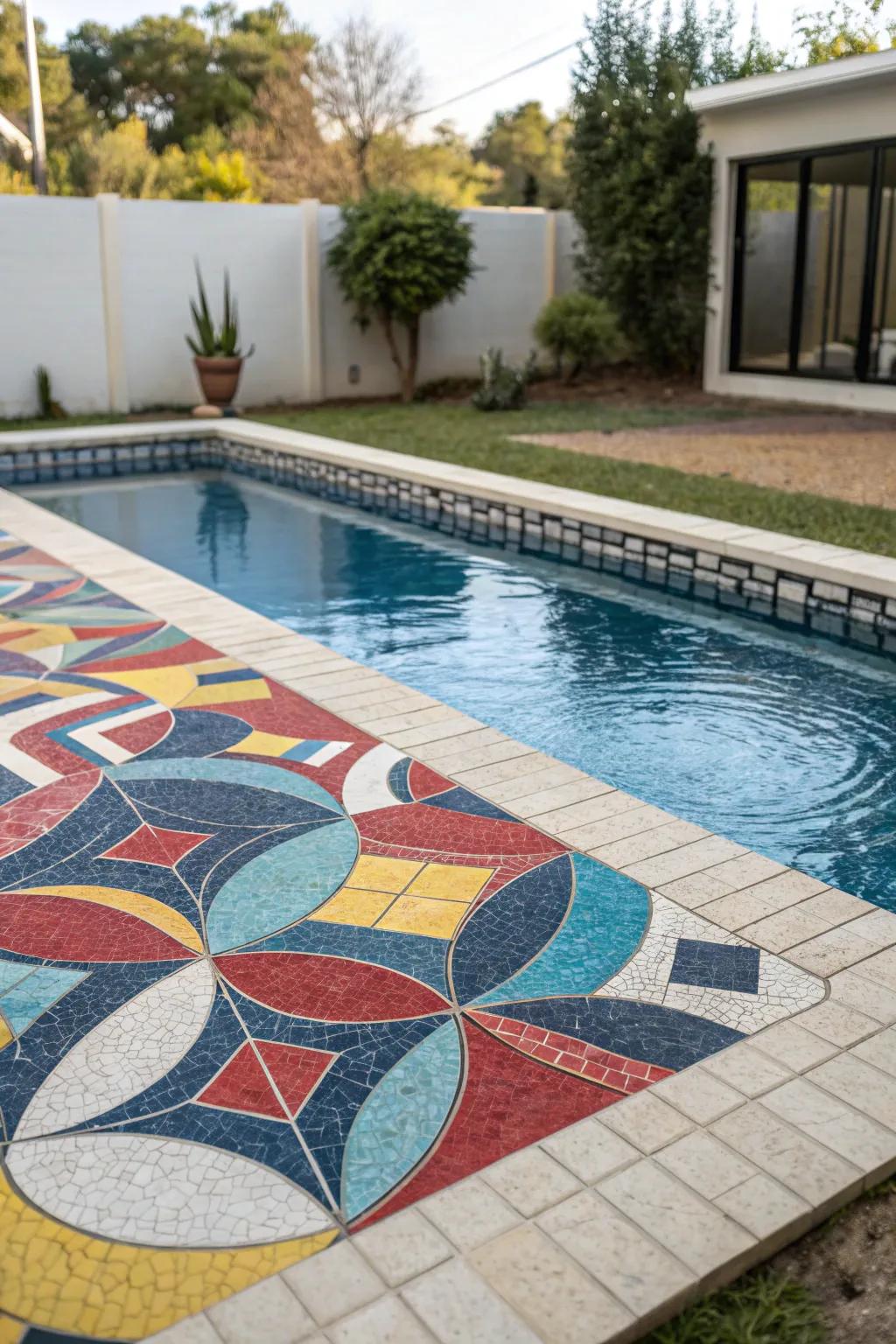 Abstract mosaics add modern intrigue.