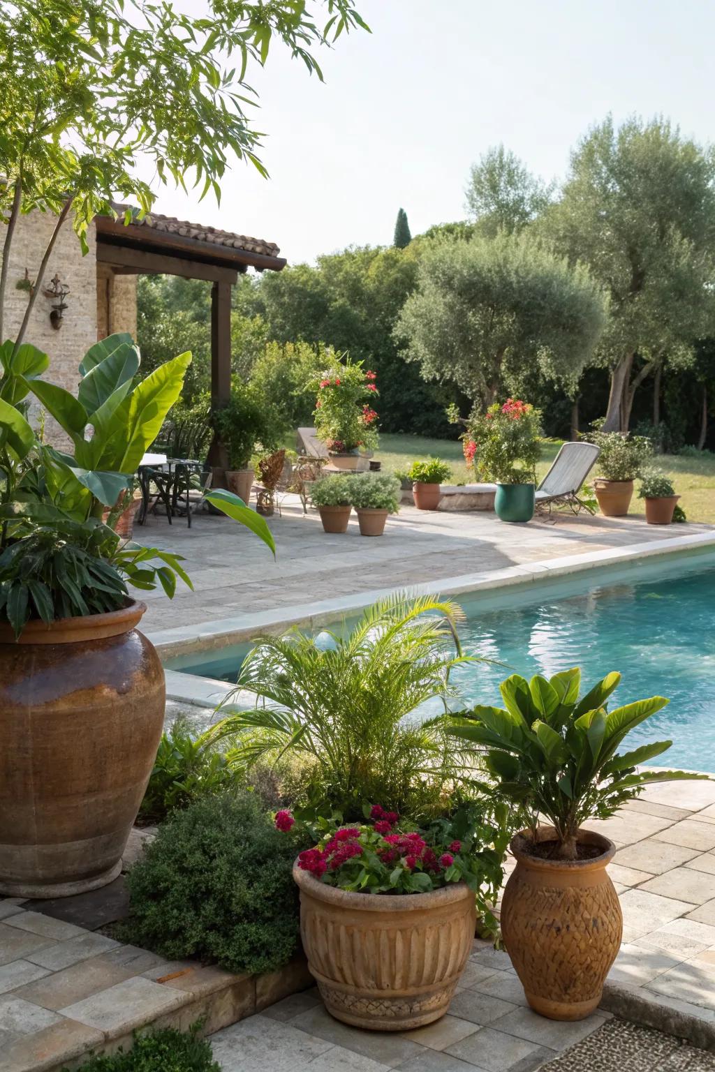 Enhance your pool's natural beauty with lush greenery.